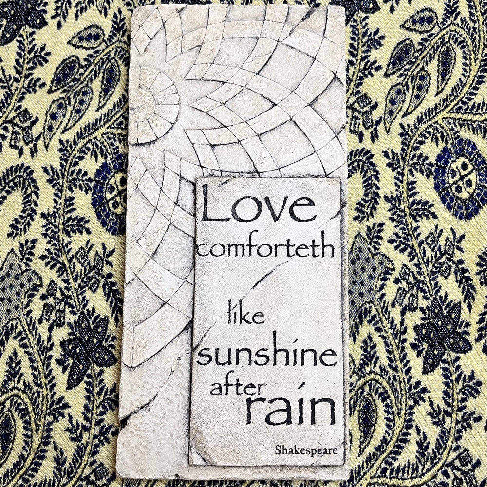 RK Productions Decorative Stone Plaque with Inspirational Quote. Vintage